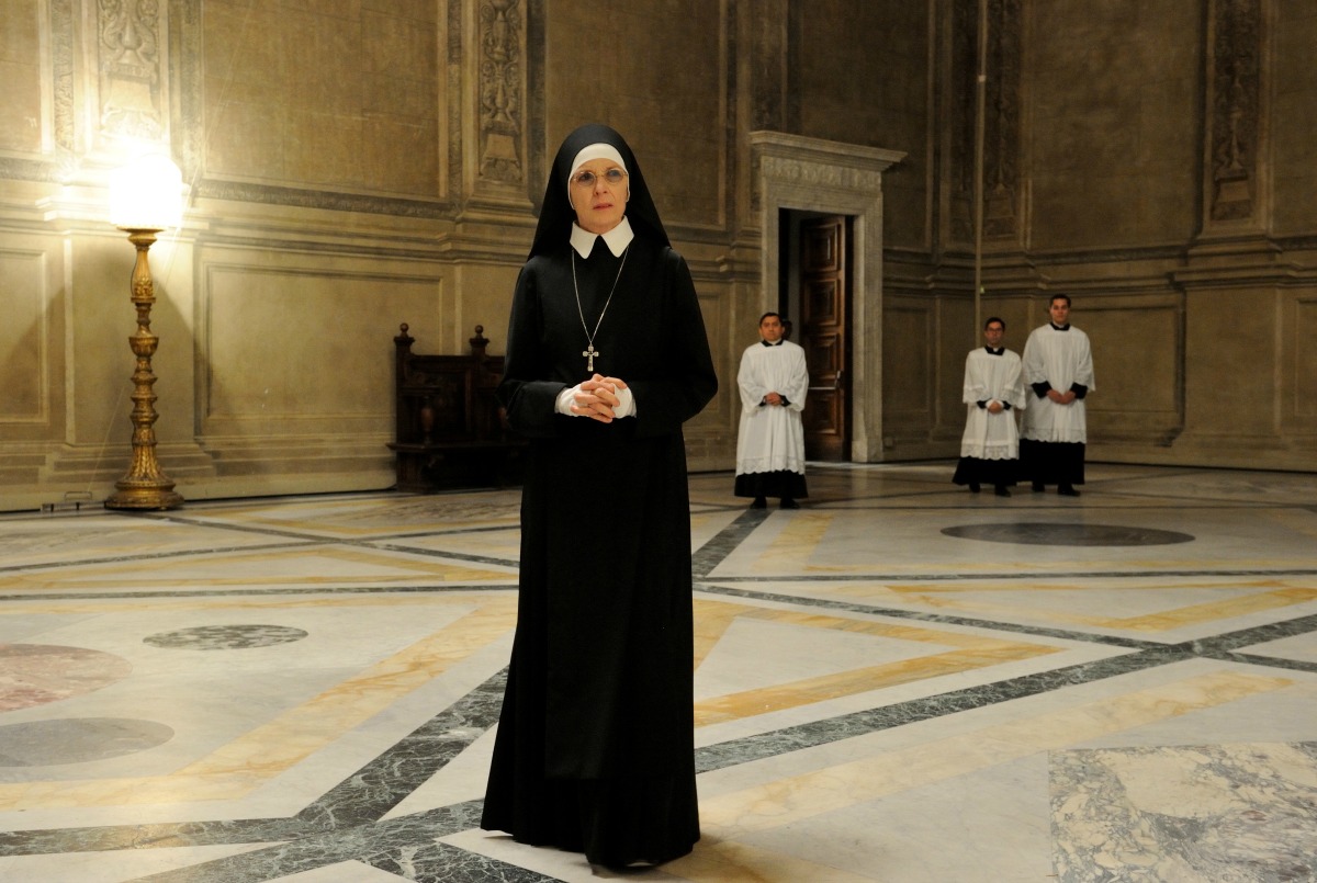 set of "The young Pope" by Paolo Sorrentino. 10/22/2015 sc. 264 ep. 2 In the picture Dyane Keaton. Photo by Gianni Fiorito