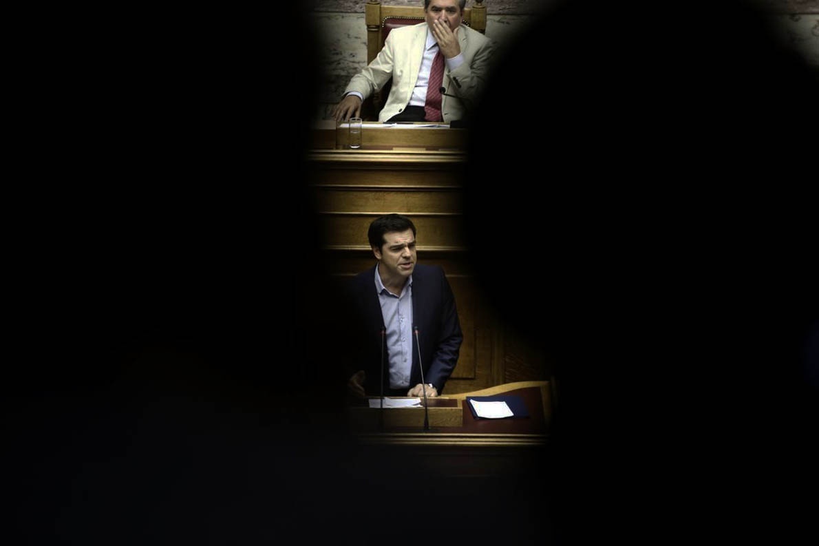 Discussion and vote at the greek parliament`s plenum regarding the second part of the multi-bill that will law the preconditioned acts required for a new financial agreement. In Athens, on July 22, 2015