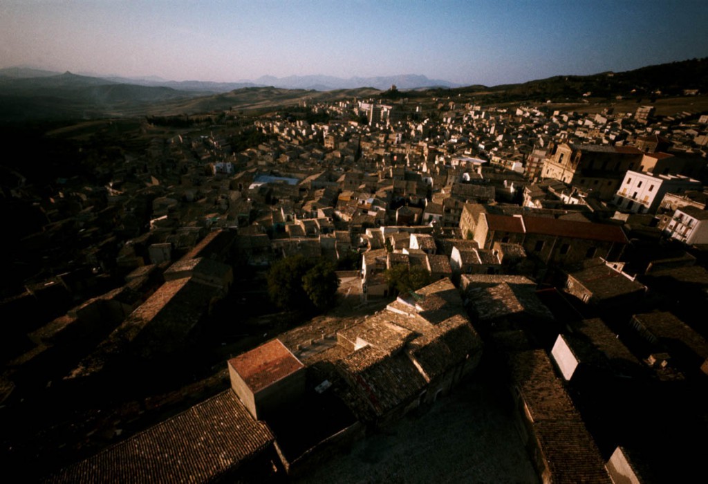 October 1973, Corleone, Sicily, Italy --- The city of Corleone in Sicily. --- Image by © Jonathan Blair/CORBIS