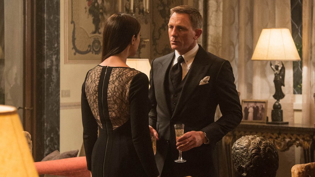 Lucia Sciarra (Monica Bellucci) and James Bond (Daniel Craig) share an intimate moment in Metro-Goldwyn-Mayer Pictures/Columbia Pictures/EON Productions’ action adventure SPECTRE.