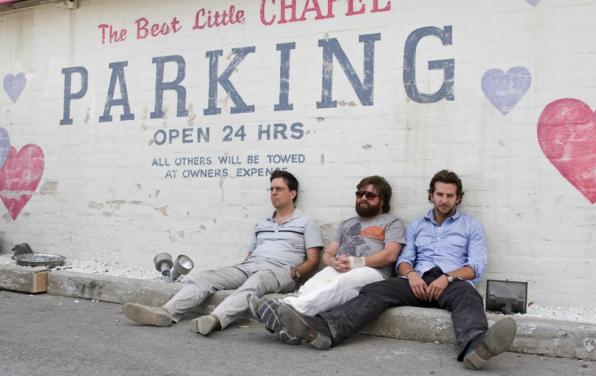 (L-r) ED HELMS as Stu, ZACH GALIFIANAKIS as Alan and BRADLEY COOPER as Phil in Warner Bros. Pictures’ and Legendary Pictures comedy “The Hangover,” distributed by Warner Bros. Pictures. PHOTOGRAPHS TO BE USED SOLELY FOR ADVERTISING, PROMOTION, PUBLICITY OR REVIEWS OF THIS SPECIFIC MOTION PICTURE AND TO REMAIN THE PROPERTY OF THE STUDIO. NOT FOR SALE OR REDISTRIBUTION.