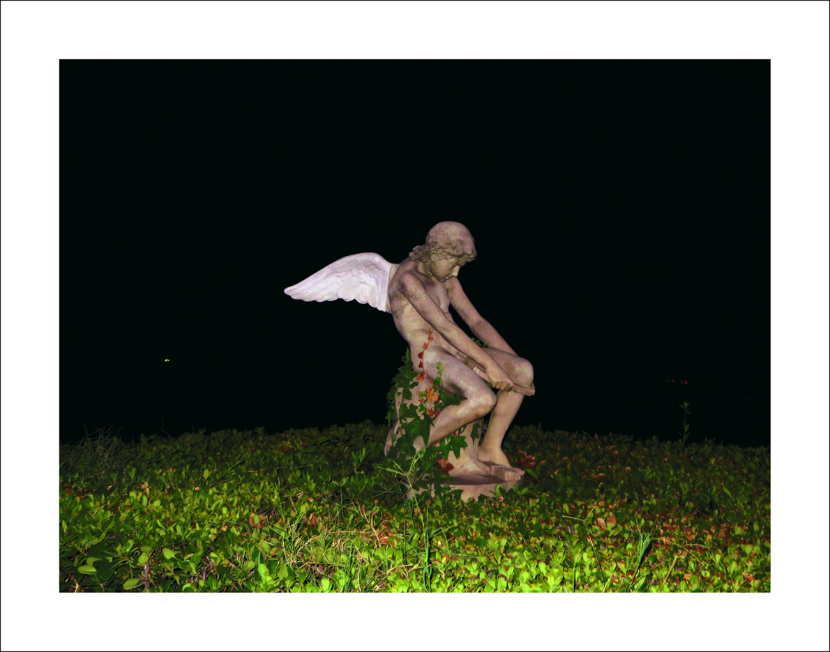 Alexandros Georgiou, Eros with new wings, 2014, Mixed media processed photograph, 50 x 75 cm, Courtesy Koroneou Gallery