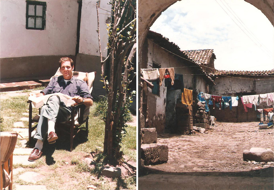 Αριστερά, Cusco 1988: στο σπίτι ενός φίλου. Δεξιά, αυλή κοντά στο σπίτι μου. Φωτο: Κωνσταντίνος Γκόφας