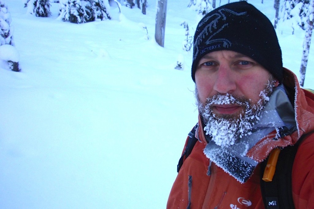 Ο Νίκος Τόδουλος (σε θερμοκρασία -35°C) στο Arctic Bear Trail, το φημισμένο μονοπάτι απόστασης 80 περίπου χιλιομέτρων στη Λαπωνία της Φινλανδίας.